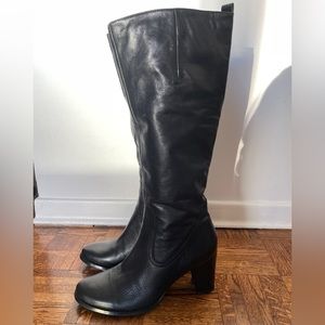 Vintage leather knee high boots